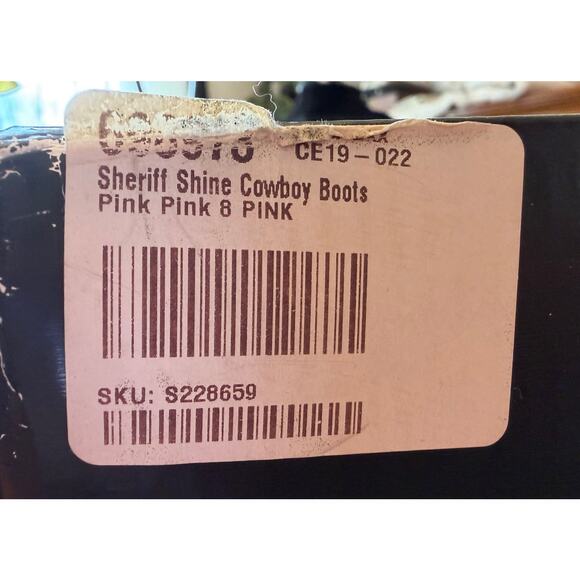ClubEXX Sheriff Shine Cowboy Boots Pink Size 8M New In Box Rhinestones Bling - Picture 9 of 9